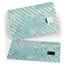 Blue Watercolor and Gold Glitter Diagonal Stripes - Premium Protective Decal Skin-Kit for the Apple Credit Card