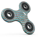 Blue Watercolor and Gold Glitter Diagonal Stripes Full-Body Fidget Spinner Skin-Kit