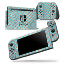 Blue Watercolor and Gold Glitter Diagonal Stripes - Skin Wrap Decal for Nintendo Switch Lite Console & Dock - 3DS XL - 2DS - Pro - DSi - Wii - Joy-Con Gaming Controller