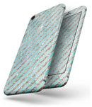 Blue Watercolor and Gold Glitter Diagonal Stripes - Skin-kit for the iPhone 8 or 8 Plus