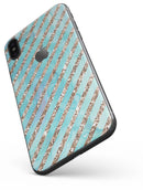 Blue Watercolor and Gold Glitter Diagonal Stripes - iPhone X Skin-Kit