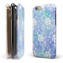 Blue Watercolor and White Flower Print Pattern iPhone 6/6s or 6/6s Plus 2-Piece Hybrid INK-Fuzed Case