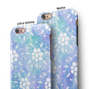 Blue Watercolor and White Flower Print Pattern iPhone 6/6s or 6/6s Plus 2-Piece Hybrid INK-Fuzed Case