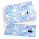 Blue Watercolor and White Flower Print Pattern - Premium Protective Decal Skin-Kit for the Apple Credit Card