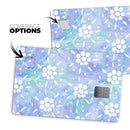 Blue Watercolor and White Flower Print Pattern - Premium Protective Decal Skin-Kit for the Apple Credit Card