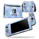 Blue Watercolor and White Flower Print Pattern - Skin Wrap Decal for Nintendo Switch Lite Console & Dock - 3DS XL - 2DS - Pro - DSi - Wii - Joy-Con Gaming Controller