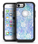 Blue Watercolor and White Flower Print Pattern - iPhone 7 or 8 OtterBox Case & Skin Kits