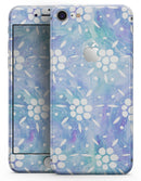 Blue Watercolor and White Flower Print Pattern - Skin-kit for the iPhone 8 or 8 Plus
