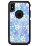 Blue Watercolor and White Flower Print Pattern - iPhone X OtterBox Case & Skin Kits