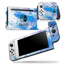 Blue Watercolor on White - Skin Wrap Decal for Nintendo Switch Lite Console & Dock - 3DS XL - 2DS - Pro - DSi - Wii - Joy-Con Gaming Controller