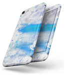 Blue Watercolor on White - Skin-kit for the iPhone 8 or 8 Plus