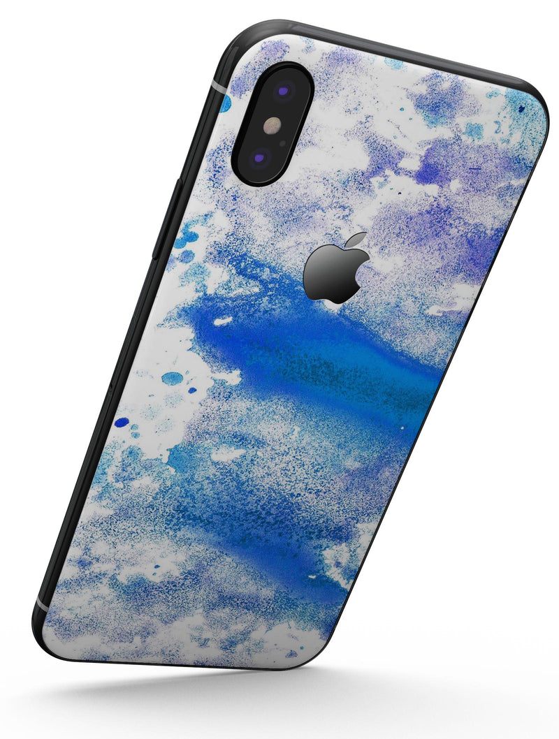 Blue Watercolor on White - iPhone X Skin-Kit