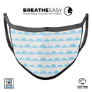 Blue Waves with Tiny Polka Dots - Made in USA Mouth Cover Unisex Anti-Dust Cotton Blend Reusable & Washable Face Mask with Adjustable Sizing for Adult or Child