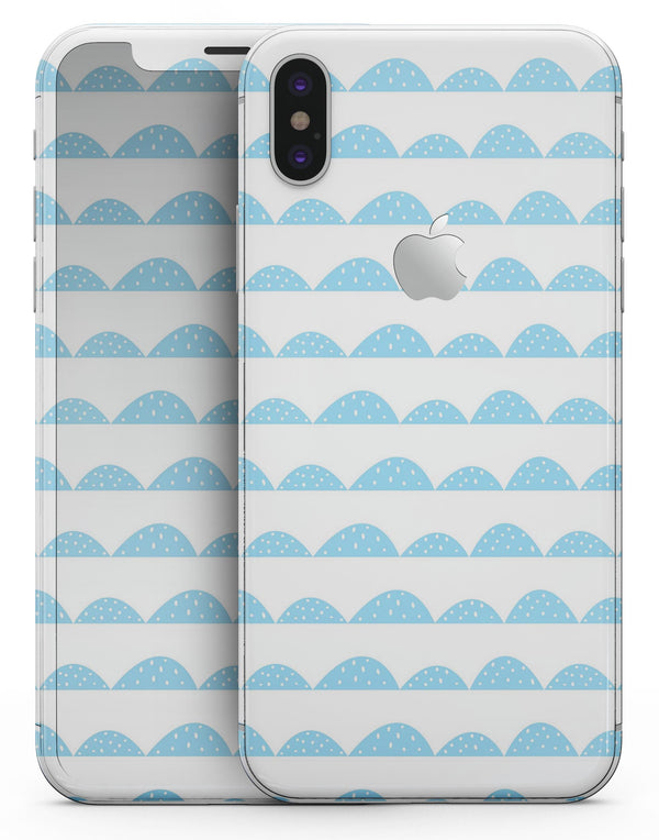 Blue Waves with Tiny Polka Dots - iPhone X Skin-Kit