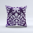 Blue White Delicate Pattern Ink-Fuzed Decorative Throw Pillow