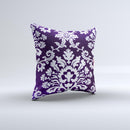 Blue White Delicate Pattern Ink-Fuzed Decorative Throw Pillow