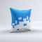 Blue & White Scattered Puzzle Ink-Fuzed Decorative Throw Pillow