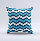 Blue Wide Chevron Pattern Ink-Fuzed Decorative Throw Pillow