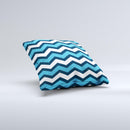 Blue Wide Chevron Pattern Ink-Fuzed Decorative Throw Pillow