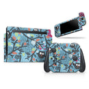 Blue and Black Branches with Abstract Big Eyed Owls // Skin Decal Wrap Kit for Nintendo Switch Console & Dock, Joy-Cons, Pro Controller, Lite, 3DS XL, 2DS XL, DSi, or Wii - Vinyl Skin Wrap for Nintendo Switch 2, OLED, Lite, Pro Controller & Wii