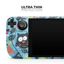 Blue and Black Branches with Abstract Big Eyed Owls // Full Body Skin Decal Wrap Kit for the Steam Deck handheld gaming computer