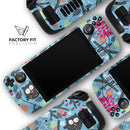 Blue and Black Branches with Abstract Big Eyed Owls // Full Body Skin Decal Wrap Kit for the Steam Deck handheld gaming computer