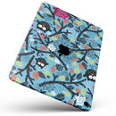 Blue and Black Branches with Abstract Big Eyed Owls - Full Body Skin Decal for the Apple iPad Pro 12.9", 11", 10.5", 9.7", Air or Mini (All Models Available)
