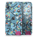 Blue and Black Branches with Abstract Big Eyed Owls - Skin-Kit compatible with the Apple iPhone 13, 13 Pro Max, 13 Mini, 13 Pro, iPhone 12, iPhone 11 (All iPhones Available)