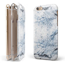 Blue and Black Grunge Over White Marble Surface iPhone 6/6s or 6/6s Plus 2-Piece Hybrid INK-Fuzed Case