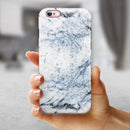 Blue and Black Grunge Over White Marble Surface iPhone 6/6s or 6/6s Plus 2-Piece Hybrid INK-Fuzed Case