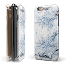 Blue and Black Grunge Over White Marble Surface iPhone 6/6s or 6/6s Plus 2-Piece Hybrid INK-Fuzed Case