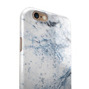 Blue and Black Grunge Over White Marble Surface iPhone 6/6s or 6/6s Plus 2-Piece Hybrid INK-Fuzed Case