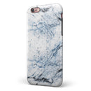 Blue and Black Grunge Over White Marble Surface iPhone 6/6s or 6/6s Plus 2-Piece Hybrid INK-Fuzed Case