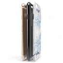 Blue and Black Grunge Over White Marble Surface iPhone 6/6s or 6/6s Plus 2-Piece Hybrid INK-Fuzed Case