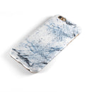 Blue and Black Grunge Over White Marble Surface iPhone 6/6s or 6/6s Plus 2-Piece Hybrid INK-Fuzed Case