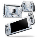 Blue and Black Grunge Over White Marble Surface - Skin Wrap Decal for Nintendo Switch Lite Console & Dock - 3DS XL - 2DS - Pro - DSi - Wii - Joy-Con Gaming Controller