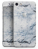 Blue and Black Grunge Over White Marble Surface - Skin-kit for the iPhone 8 or 8 Plus