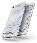 Blue and Black Grunge Over White Marble Surface - Skin-kit for the iPhone 8 or 8 Plus