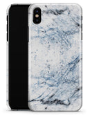 Blue and Black Grunge Over White Marble Surface - iPhone X Clipit Case