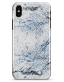 Blue and Black Grunge Over White Marble Surface - iPhone X Clipit Case