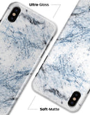 Blue and Black Grunge Over White Marble Surface - iPhone X Clipit Case