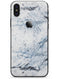 Blue and Black Grunge Over White Marble Surface - iPhone X Skin-Kit