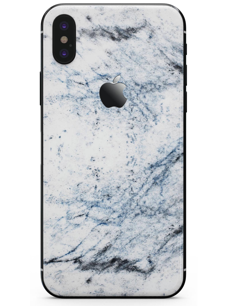 Blue and Black Grunge Over White Marble Surface - iPhone X Skin-Kit