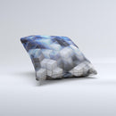 Blue and Gray 3D Cubes ink-Fuzed Decorative Throw Pillow