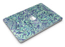 Blue and Green Damask Watercolor Pattern - MacBook Air Skin Kit
