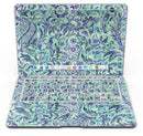 Blue and Green Damask Watercolor Pattern - MacBook Air Skin Kit