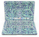 Blue and Green Damask Watercolor Pattern - MacBook Air Skin Kit