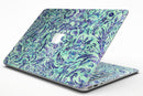 Blue and Green Damask Watercolor Pattern - MacBook Air Skin Kit
