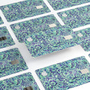 Blue and Green Damask Watercolor Pattern - Premium Protective Decal Skin-Kit for the Apple Credit Card
