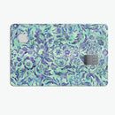 Blue and Green Damask Watercolor Pattern - Premium Protective Decal Skin-Kit for the Apple Credit Card